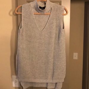 Missguided choker neck sweater tank